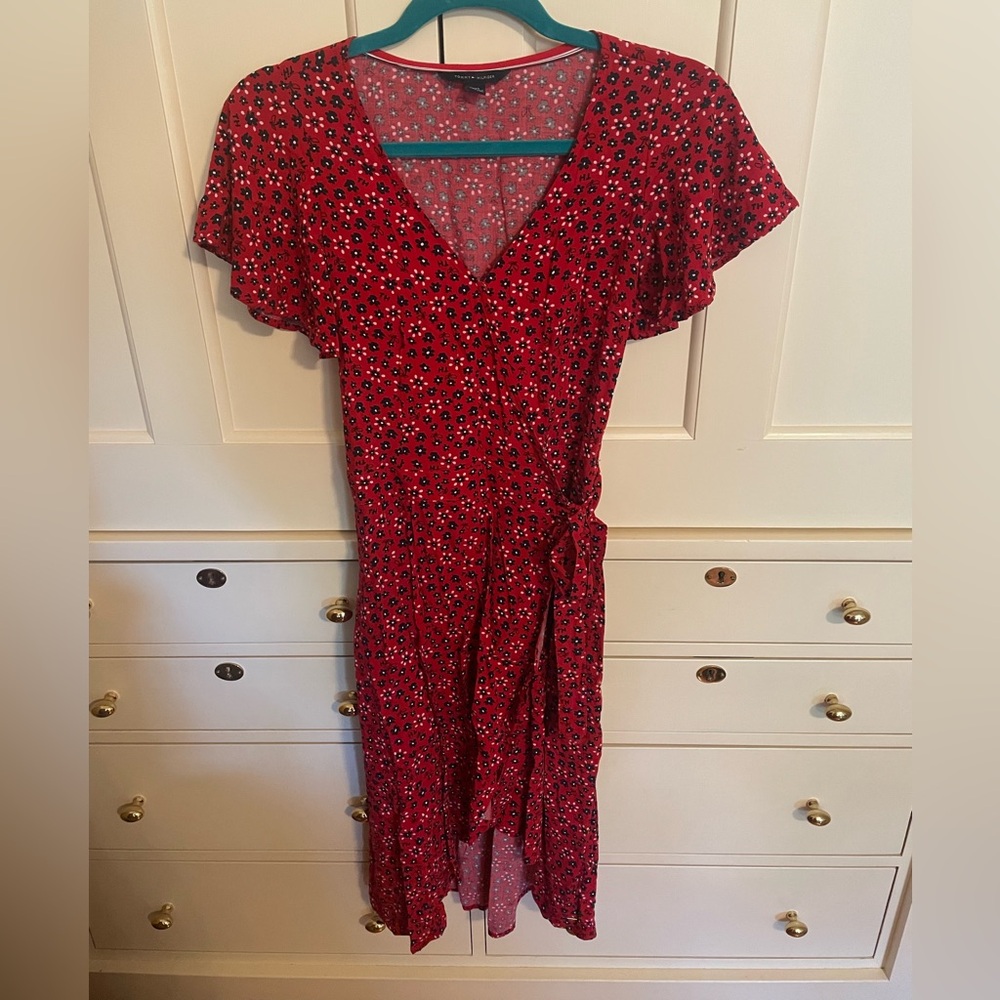 Tommy Hilfiger Red floral Wrap Dress